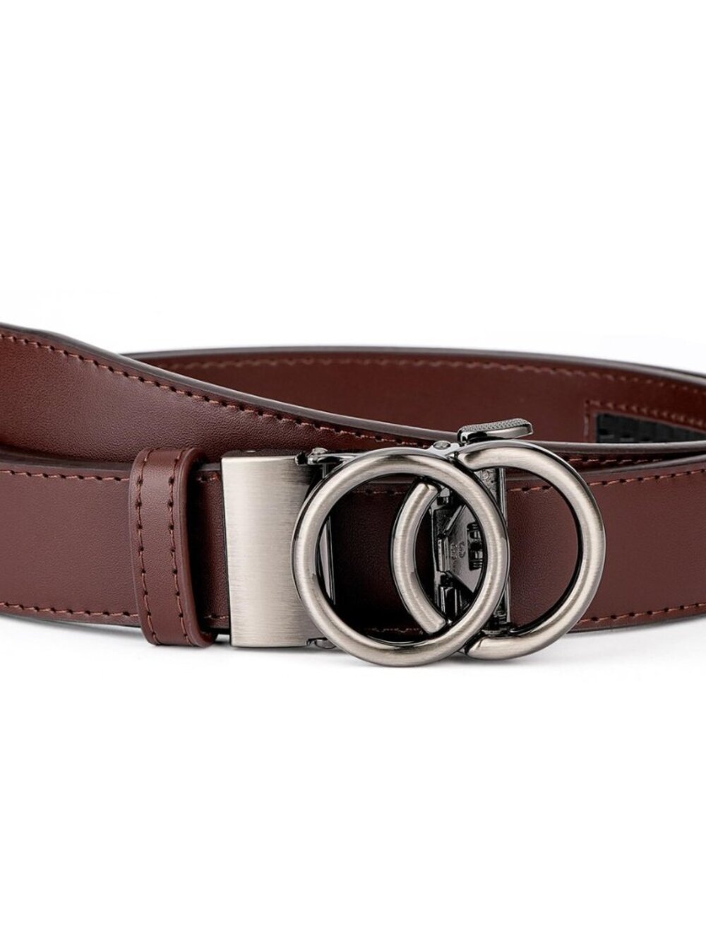 Womens Ratchet Leather Dress Belt - 3cm/1.18“ width,Size Customizable
